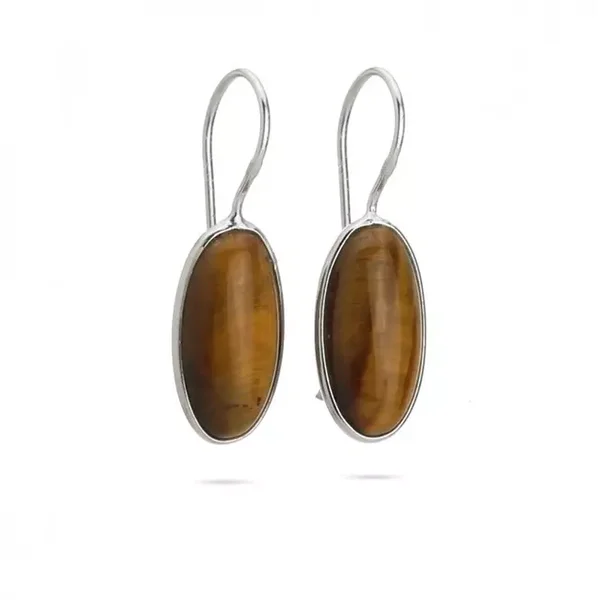 Oorbellen Tijgeroog zilver