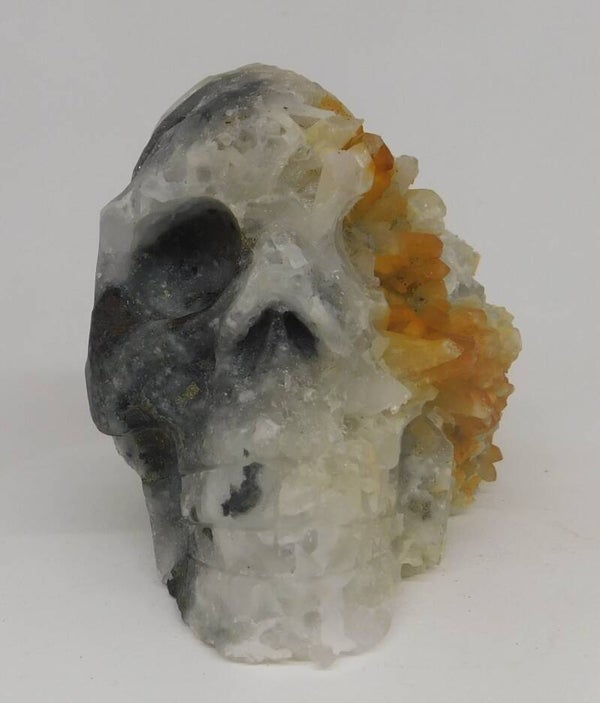 Skull Tangerine kwarts met Pyriet