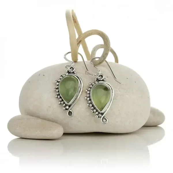 Oorbellen Prehniet zilver Circe