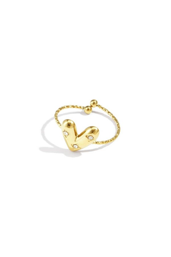 Ring 'diamond heart' goud