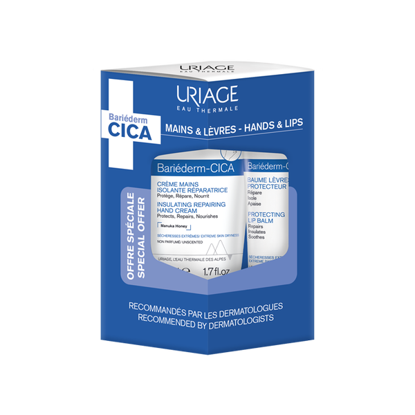Uriage Promo Bariederm crema mani 50ml + Balsamo labbra 15ml
