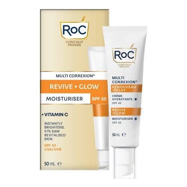 RoC Multicorrexion Revive + Glow Crema Viso Vitamina C SPF30 50ml