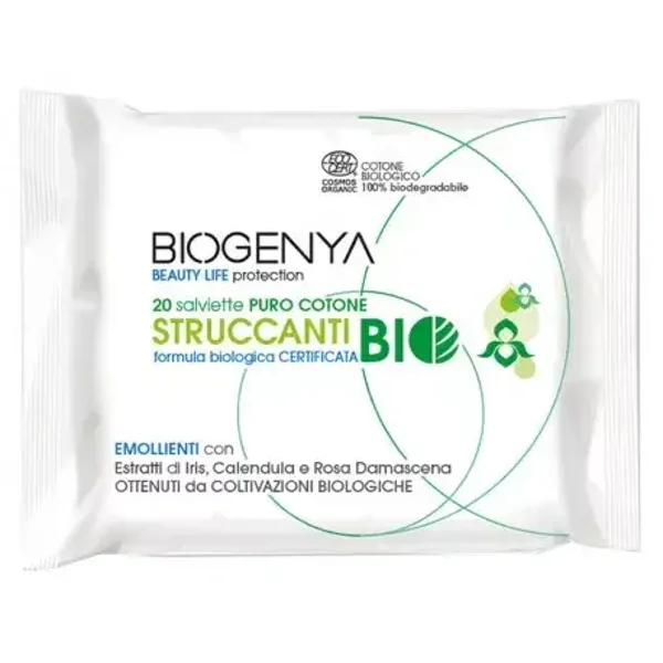 Biogenya Beauty Life Protection 20 Salviette In Puro Cotone Struccanti Bio