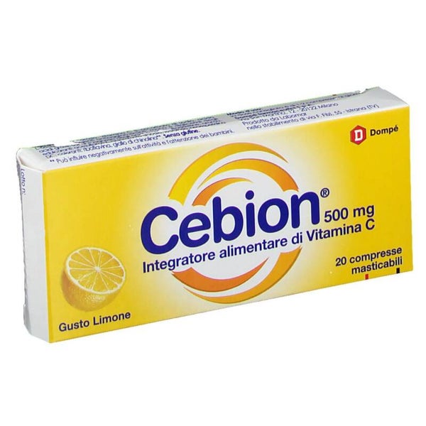 Cebion Limone Vitamina C Integratore Antiossidante 20 Compresse Masticabili da 500 Mg