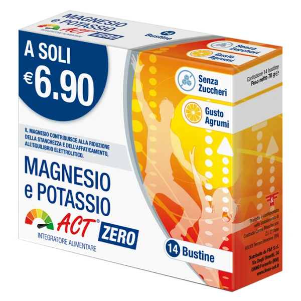 Magnesio E Potassio Act Zero Zuccheri 14 Bustine