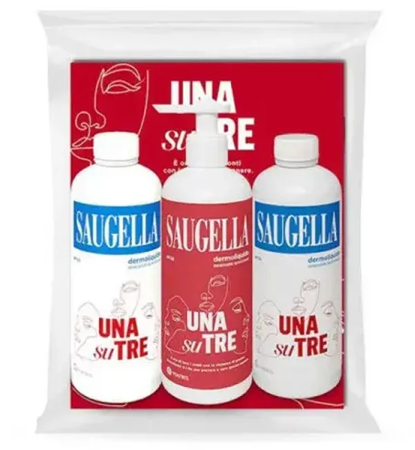 SAUGELLA Dermoliquido Una Su Tre Bundle Detergente Intimo 3 x 200 ml