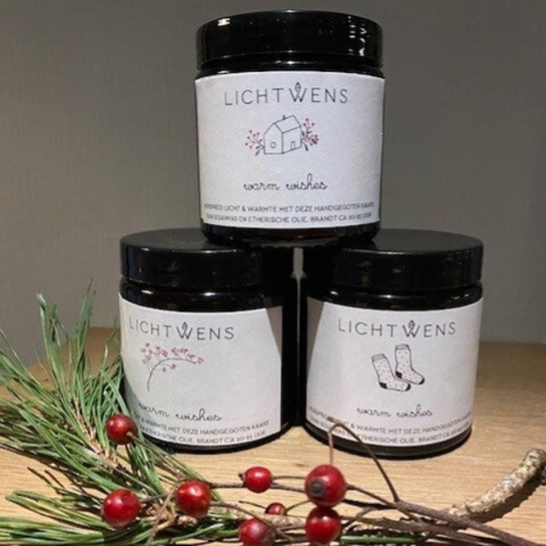 Bruin potje Warm Wishes naar keuze