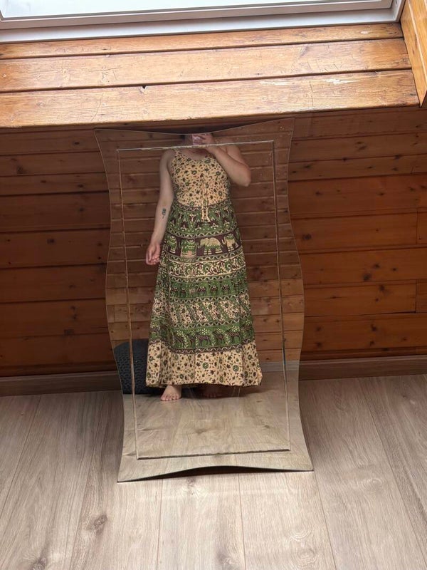 Earthy Green Forest-Vibe Bohemian Summer Dress