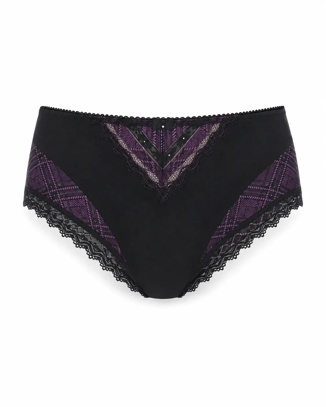 TIJDELIJK UITVERKOCHT M144 Plaisir Maxi Slip Beate M144 Imperial – Zwart met Paars – Maten 42 t/m 56