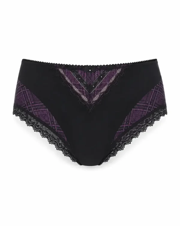 TIJDELIJK UITVERKOCHT M144 Plaisir Maxi Slip Beate M144 Imperial – Zwart met Paars – Maten 42 t/m 56
