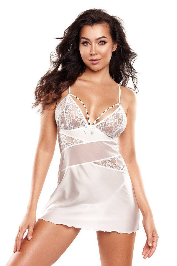 1836965 Axami Sexy Chemise Set – Elegant Wit met Goudkleurige Details –  Maten S t/m XL