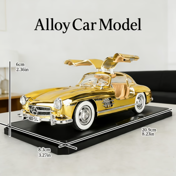 M33MV6623G9 1:24 Gouden Vintage Mercedes-Benz Klassieke Modelauto