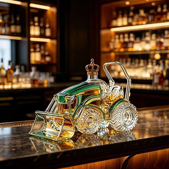 M57MG15QQ42 Retro Bulldozer Karaf – Unieke Wijn- en Whiskydispenser
