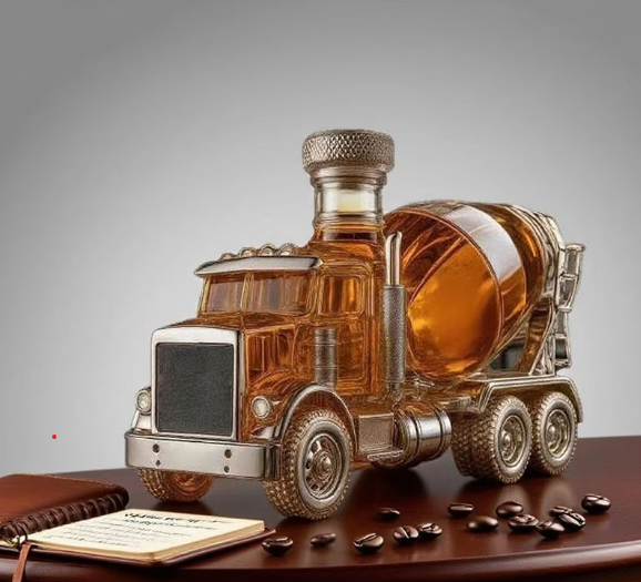 M60M425K1Q8 Cementwagen Karaf – Uniek Glazen Decanter voor Liefhebbers & Verzamelaars