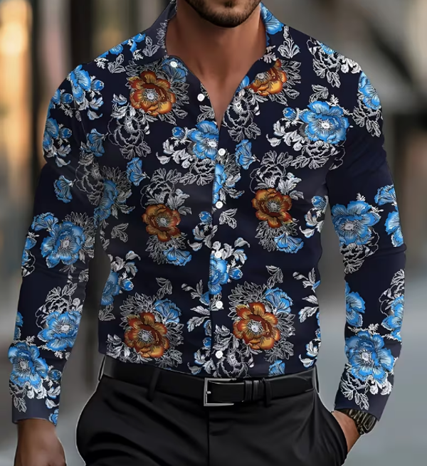 72M0K5X1V54 Heren Modieus Shirt met Eenvoudige Print – Stijlvol, Veelzijdig en Comfortabel – Maten S t/m XXL
