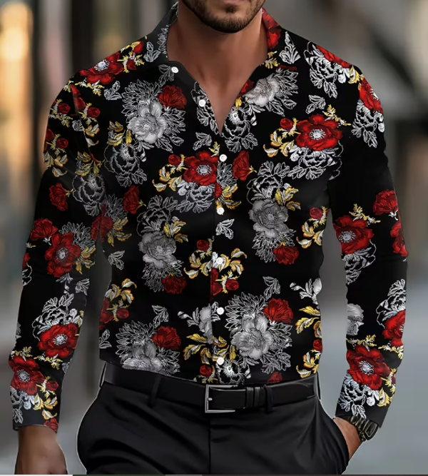 72M0K5X1V54 Heren Modieus Shirt met Eenvoudige Print – Stijlvol, Veelzijdig en Comfortabel – Maten S t/m XXL