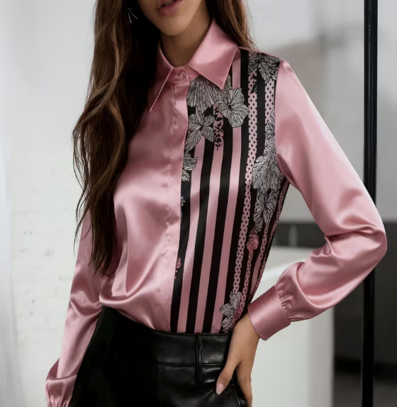 85M4Q512Q09 Elegante blouse met print – stijlvol en veelzijdig – Maten S t/m XXL