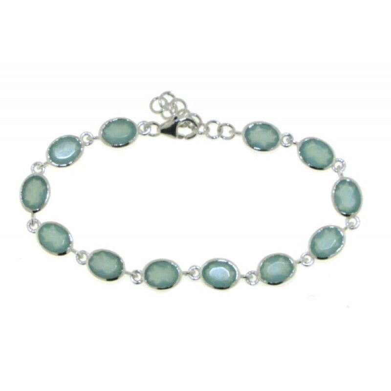 MB5-029-CDa Chalcedoon Aqua Armband