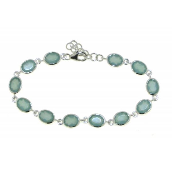 MB5-029-CDa Chalcedoon Aqua Armband