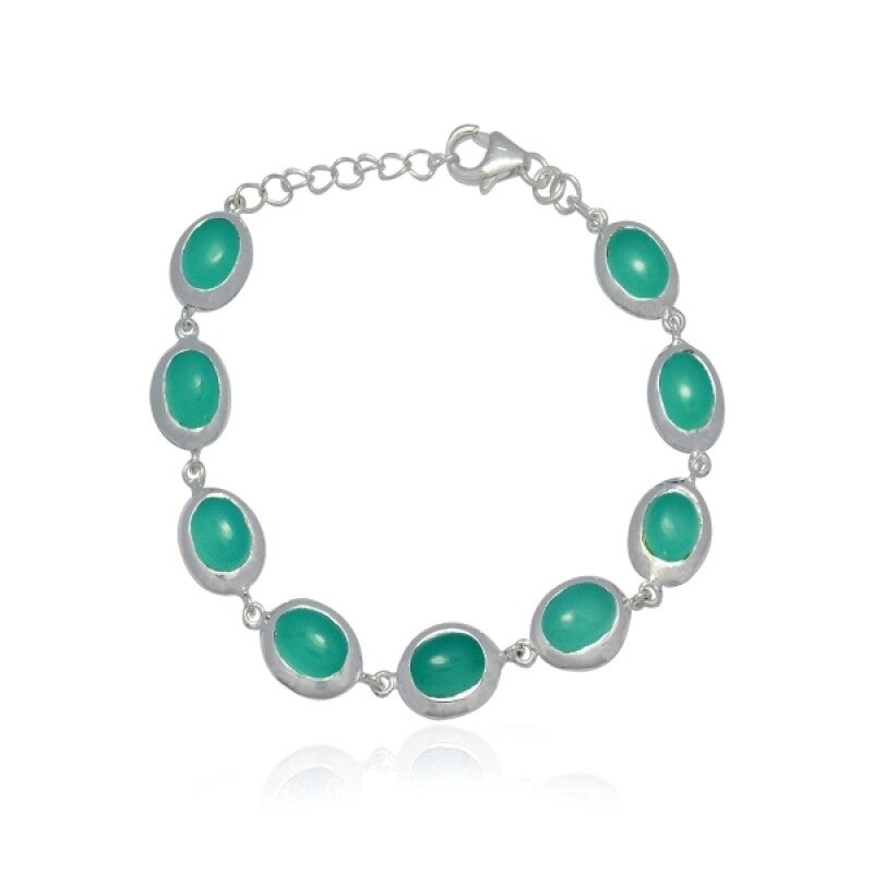 MB5-060-CD Chalcedoon Aqua Armband