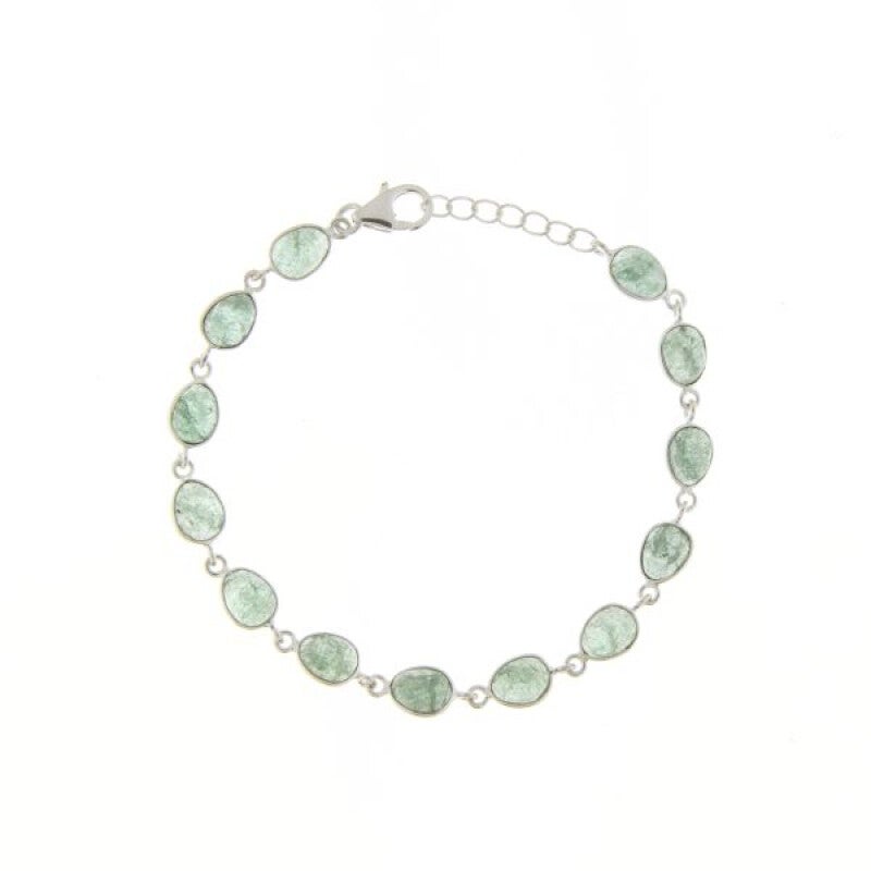 MB5-062-AV Aventurijn Armband Zilver met Facetgeslepen Edelstenen
