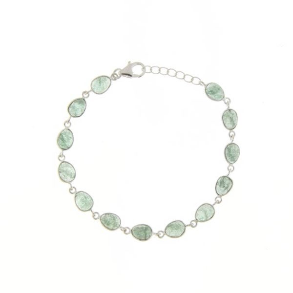 MB5-062-AV Aventurijn Armband Zilver met Facetgeslepen Edelstenen