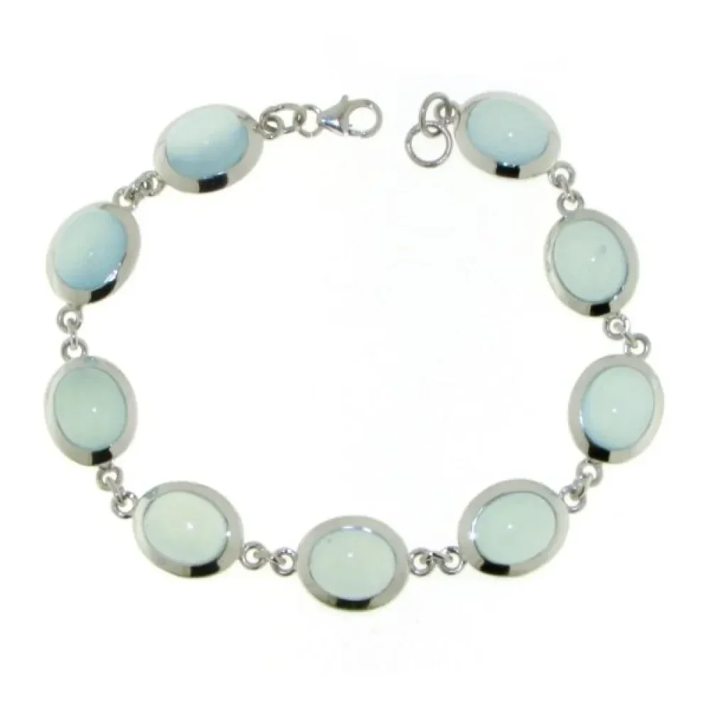 MB6-006-CDa Chalcedoon Aqua Armband
