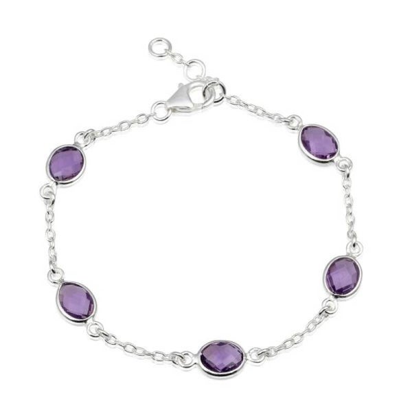 MB7-008-AM Amethist Armband Zilver – Facetgeslepen Edelstenen