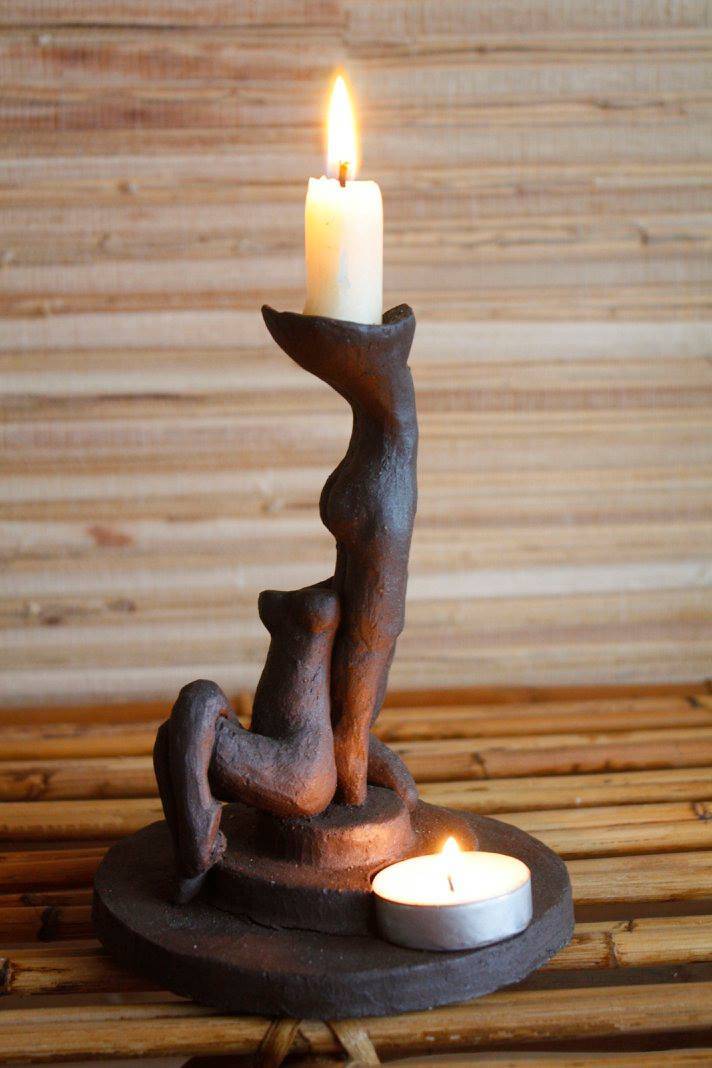 keramieken kandelaar vrouwen