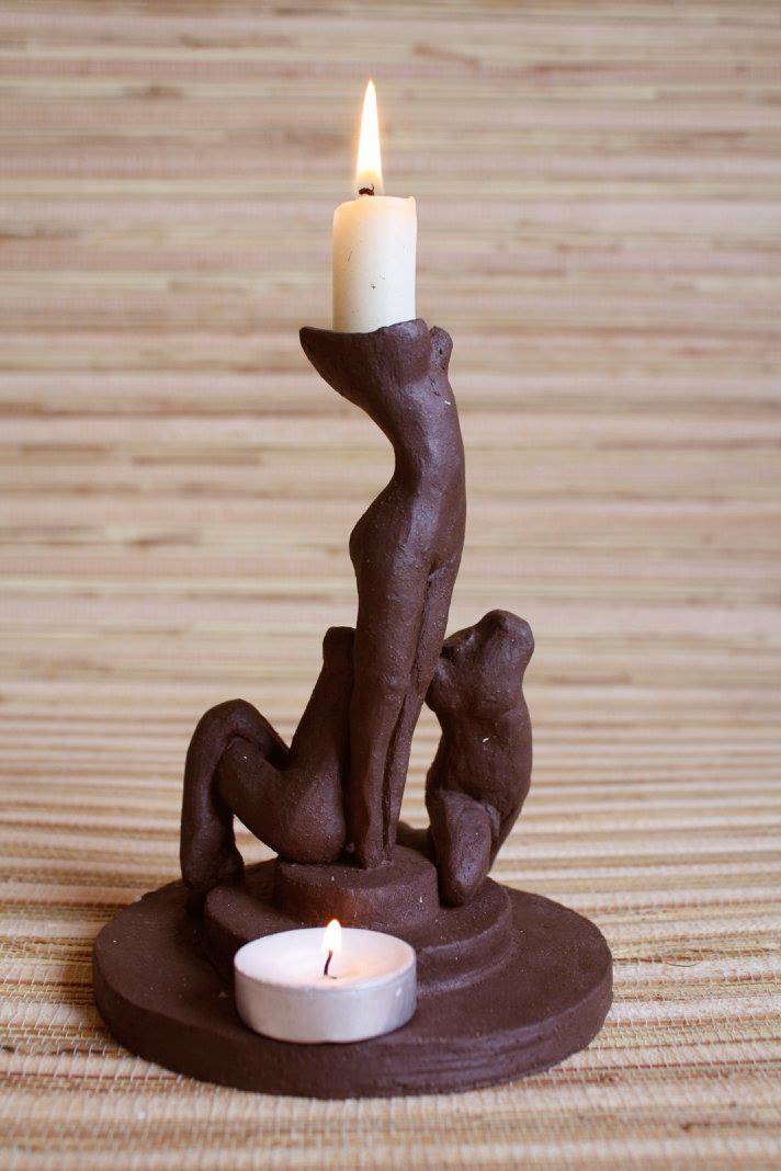 keramieken kandelaar vrouwen