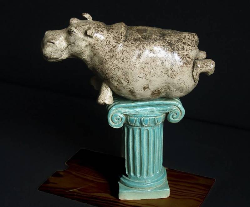 keramieken beeld nijlpaard