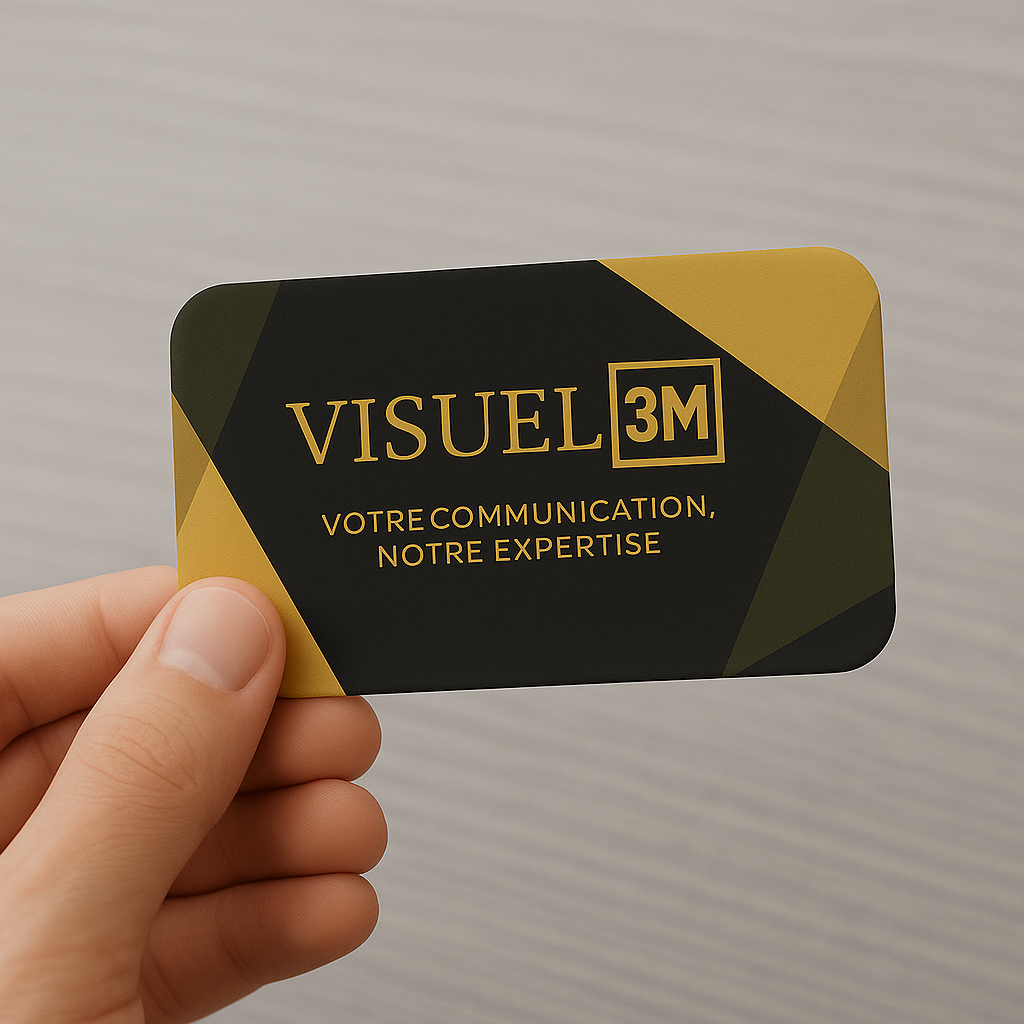 Carte de visite 350g/m² couché mat, 8.5cm x 5.4cm, coins arrondis