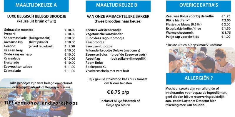 Afbeelding menukaart Luctor et Detector | Metaalzoekworkshop