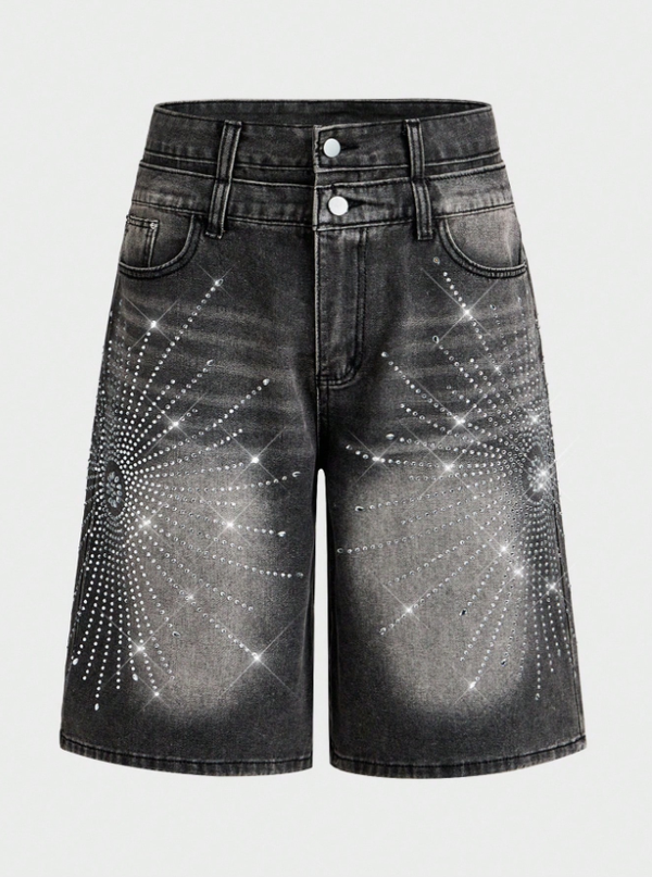 Shorts vaqueros de hombre con estampado
