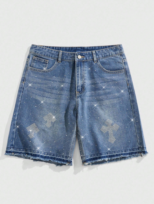 Pantalones cortos de mezclilla desgastados