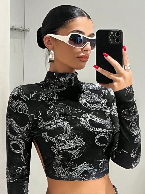 Camiseta corta negra sin espalda