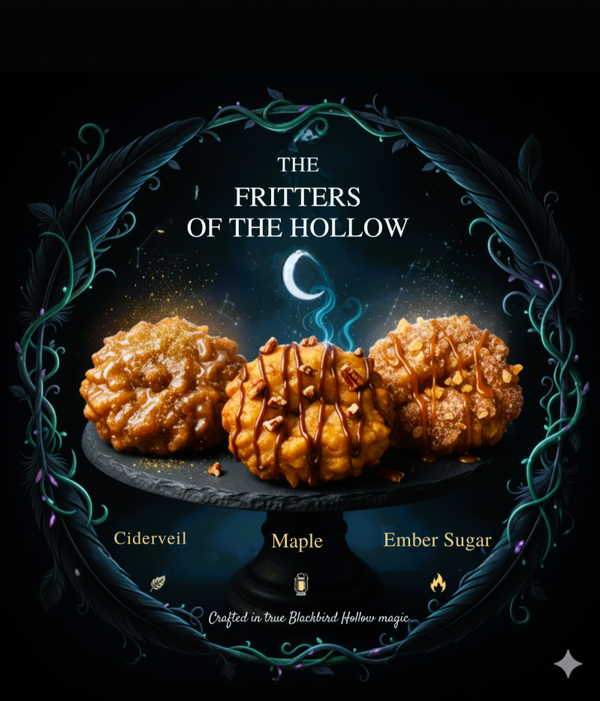 🍎✨ THE FRITTERS OF THE HOLLOW  Apple Fritter Flight (3 fritters)