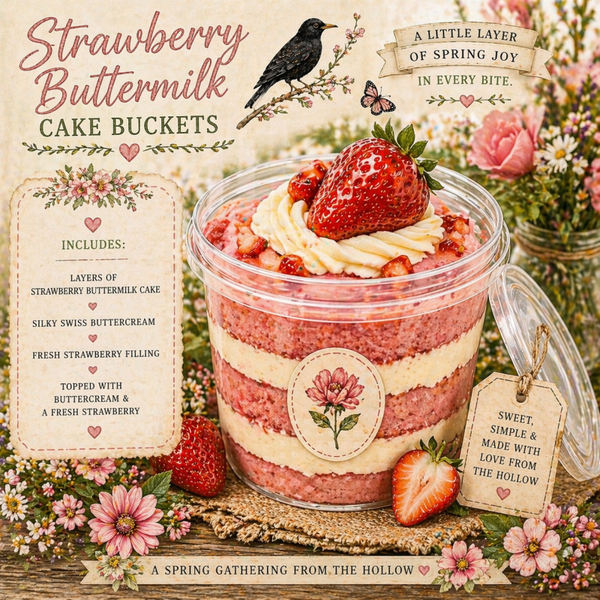 🍓 Strawberry Buttermilk Cake Buckets