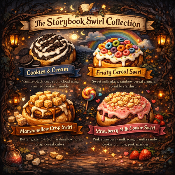 ✨ The Storybook Swirl Collection -  A whimsical quartet of cinnamon rolls