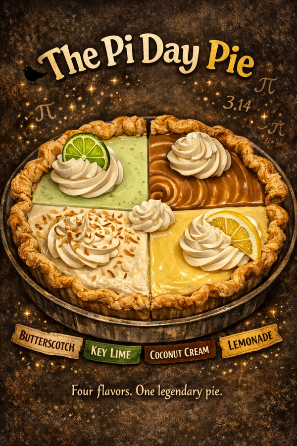 Blackbird Hollow Pi Day Pie - Four pies. One perfect circle. (March 14th pickup only!!)