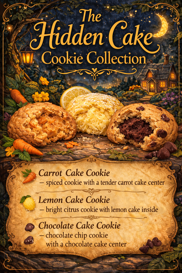 🍪 Cake-Stuffed Cookies  A cookie and a cake meet in the middle.