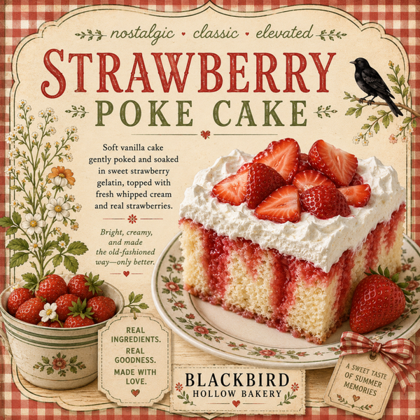 🍓 Strawberry Poke Cake Slices
