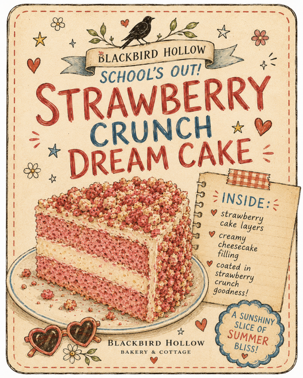 🍰 Strawberry Crunch Dream Cake