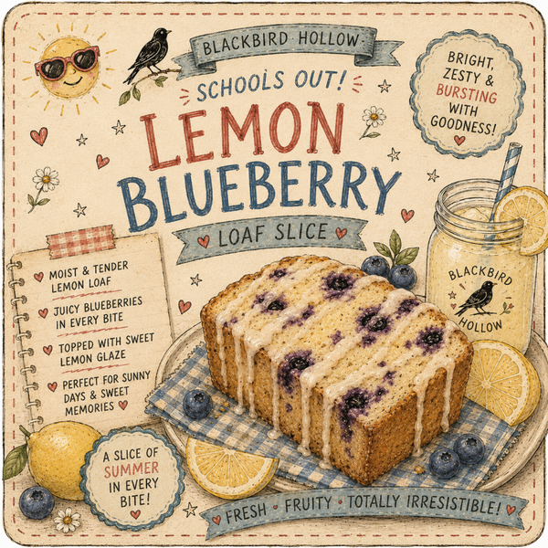 🫐 Lemon Blueberry Loaf Slice