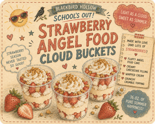 ☁️ Strawberry Angel Food Cloud Buckets