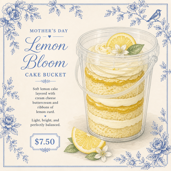 🎂🍋 Lemon Bloom Cake Bucket