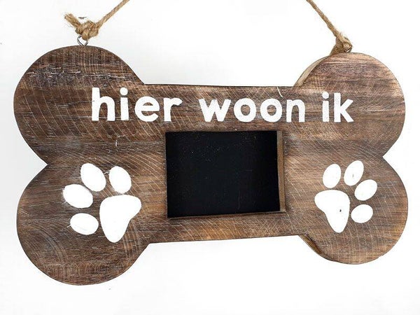 Woodart | Fotolijst bot hangend 'Hier woon ik'