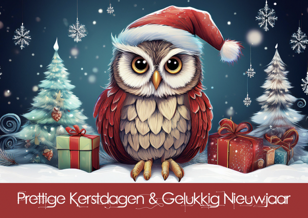 Kerst enkel met uil