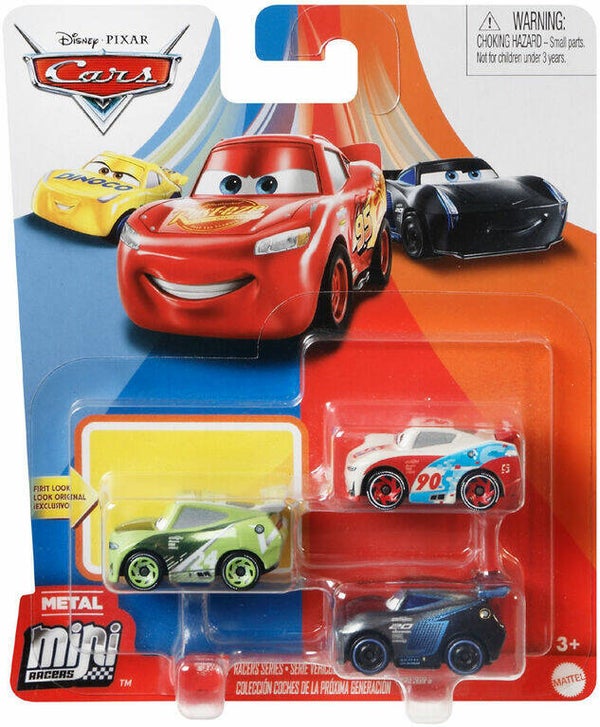 3 pack mini racers Next gen racers series (Paul Conrev, Jackson Storm, Chase Racelott)