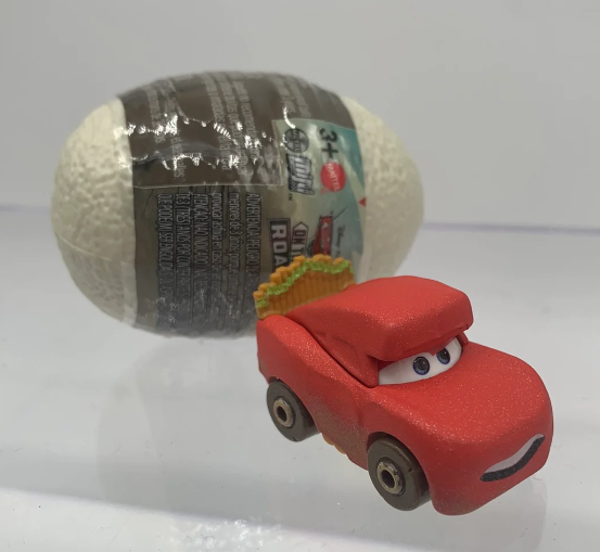 Cars on the road Dino Egg met Cave Lightning McQueen (mini racer)
